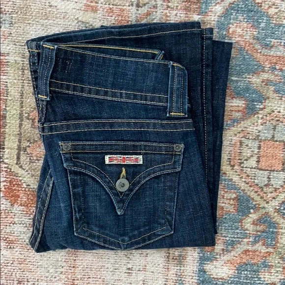 Hudson Denim Dark Rinse Flare Leg Jeans - Picture 1 of 8